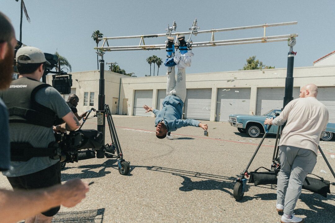 film crew on set